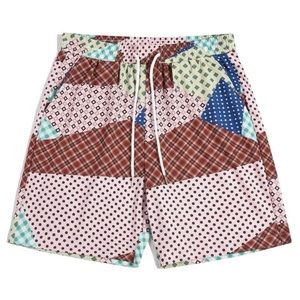 ROMVe Guys Leopard Patchwork Shorts Mylticolor